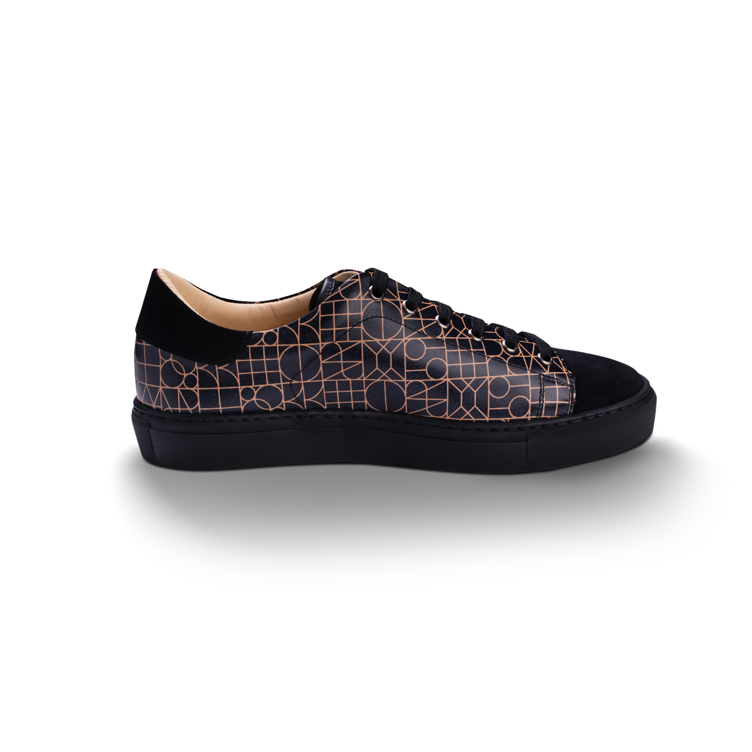 Pas de Paris black shoes with brown pattern Henry of Paris