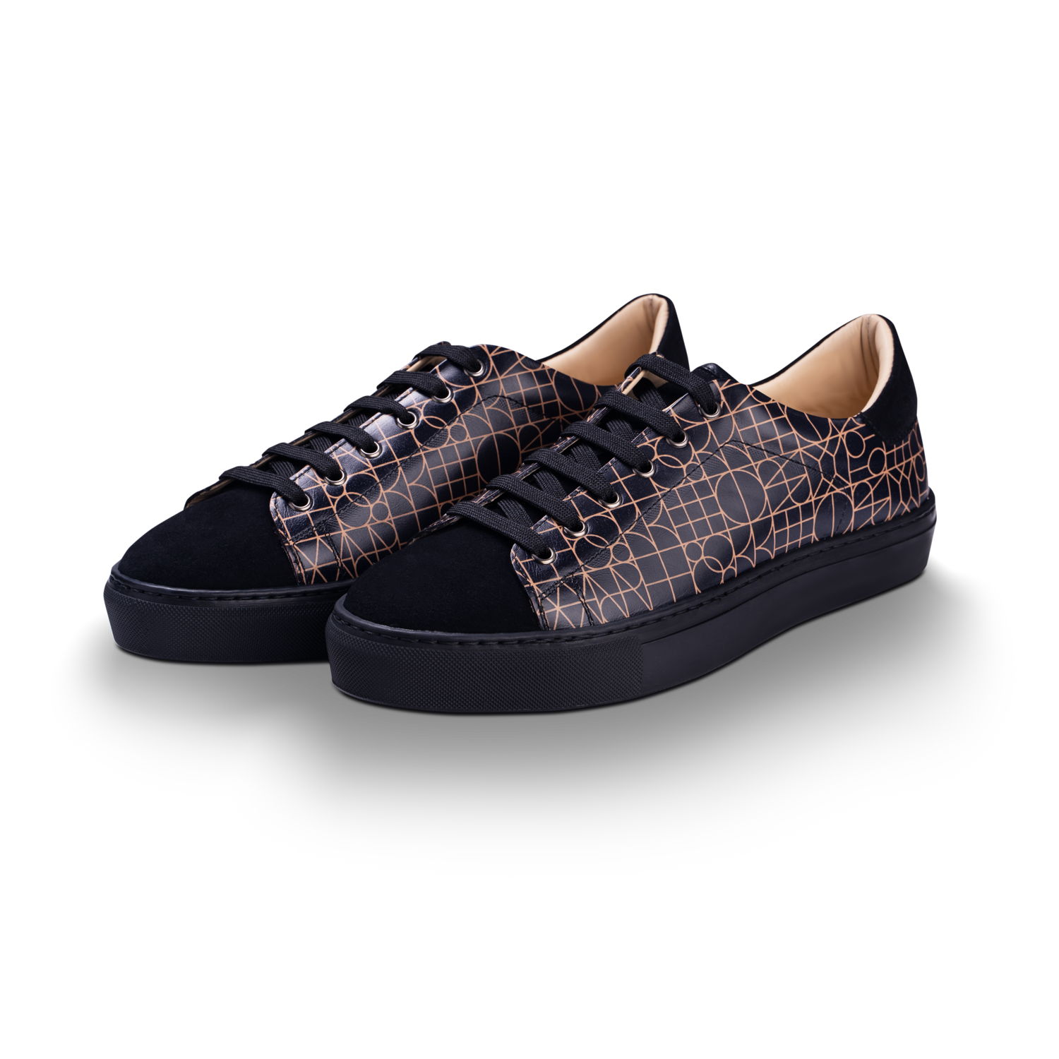 Pas de Paris black shoes with brown pattern Henry of Paris